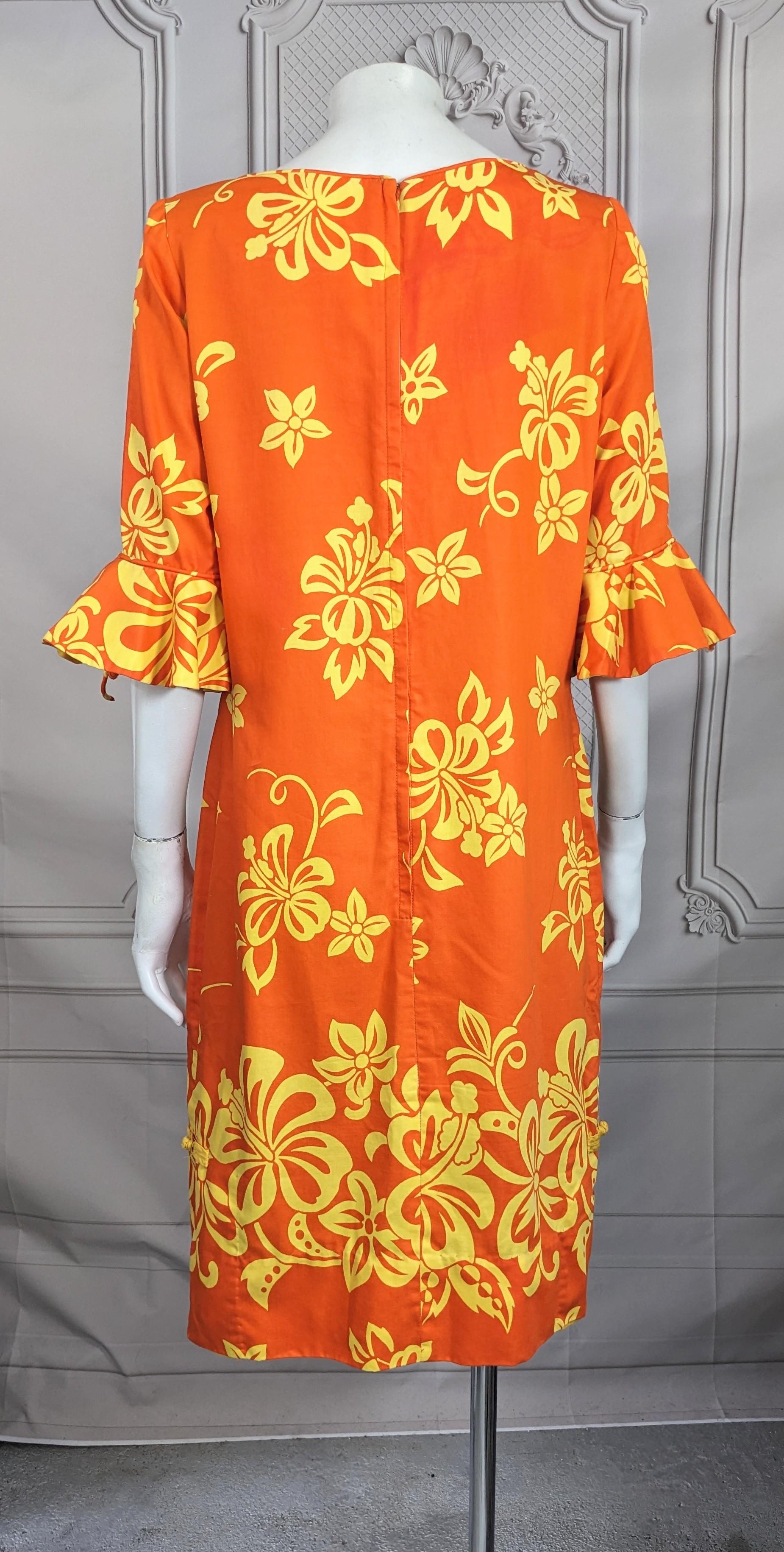 Tropical Print Mid Century Sheath For Sale 3