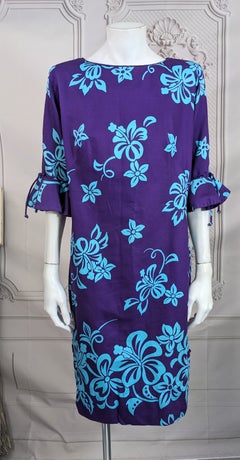 Tropical Print Mid Century Sheath