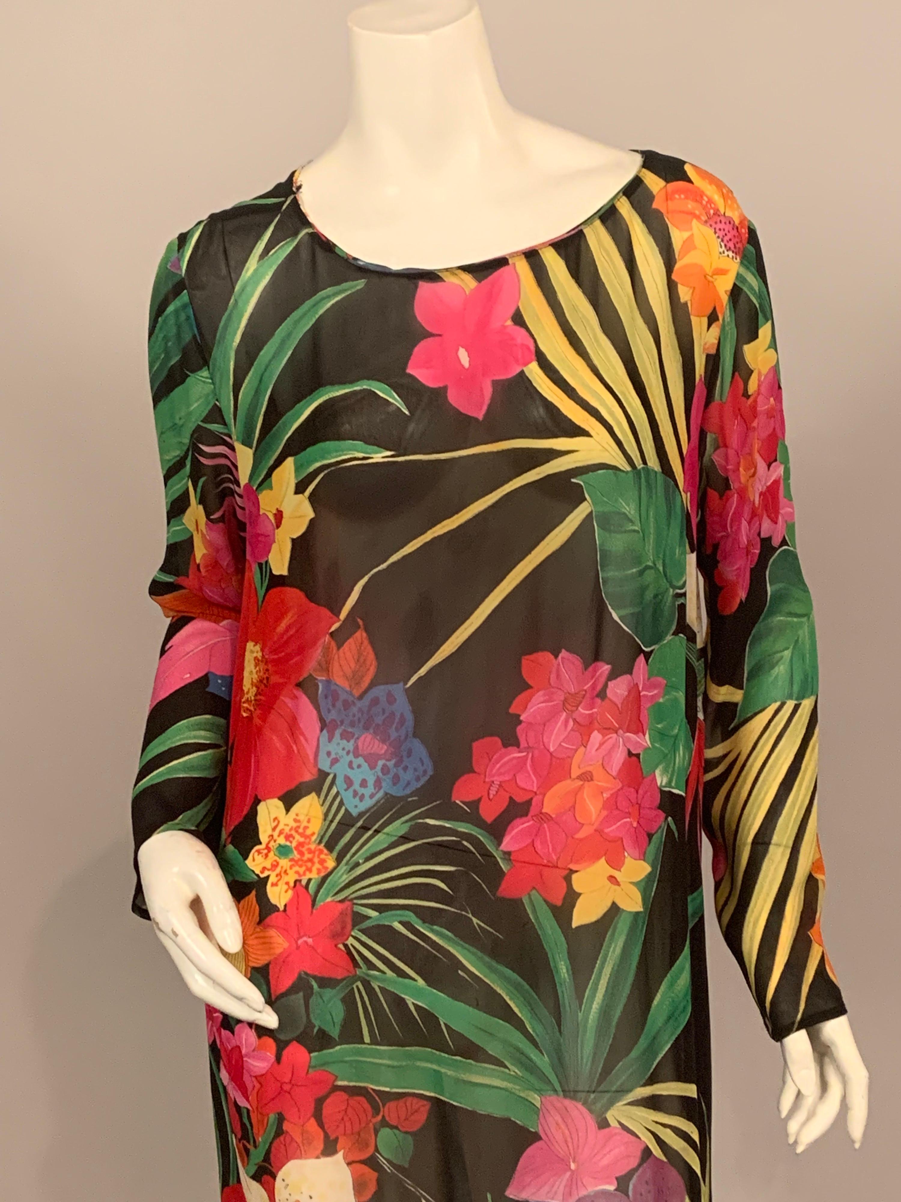 tropical print caftan