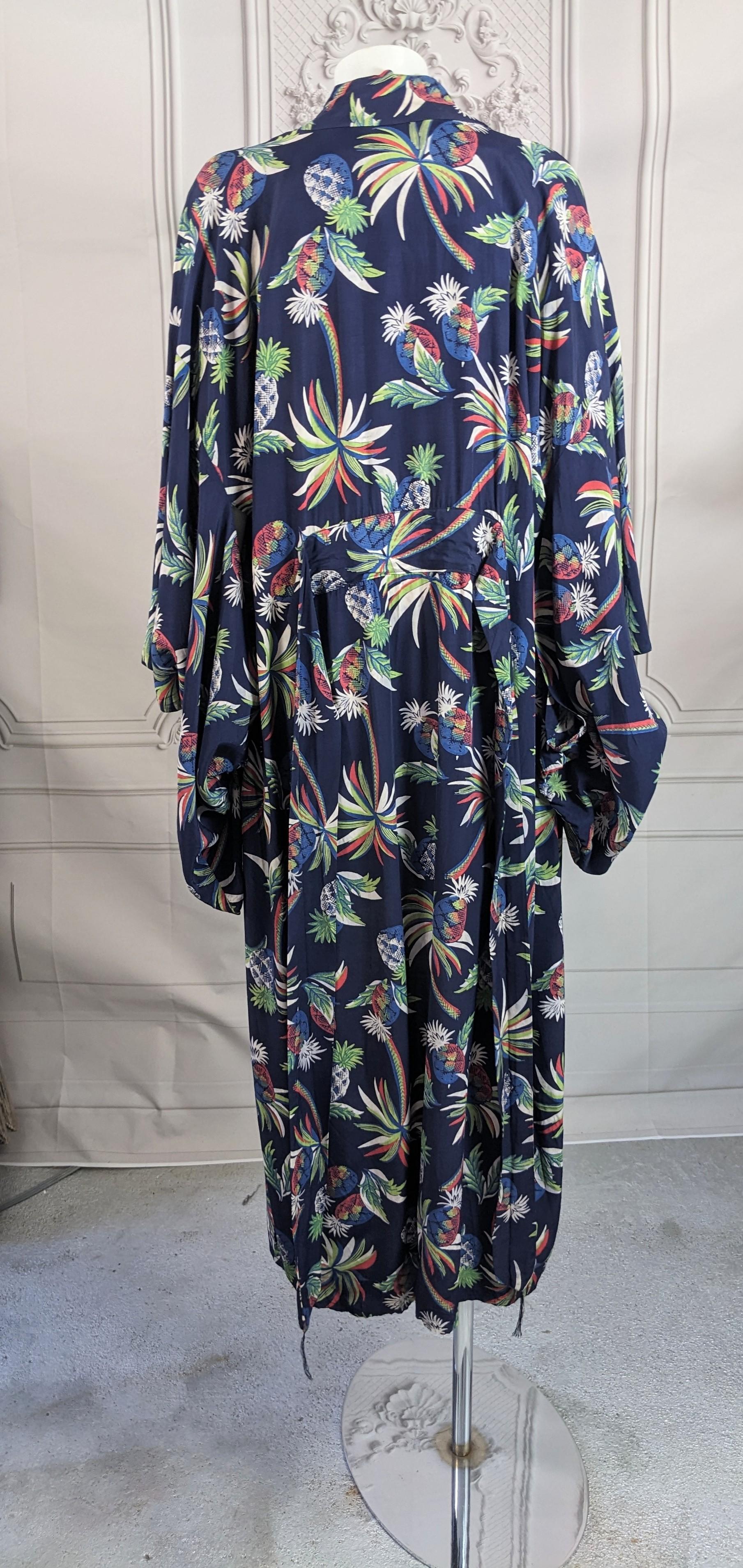 Tropical Rayon Print Kimono, 1940s For Sale 5