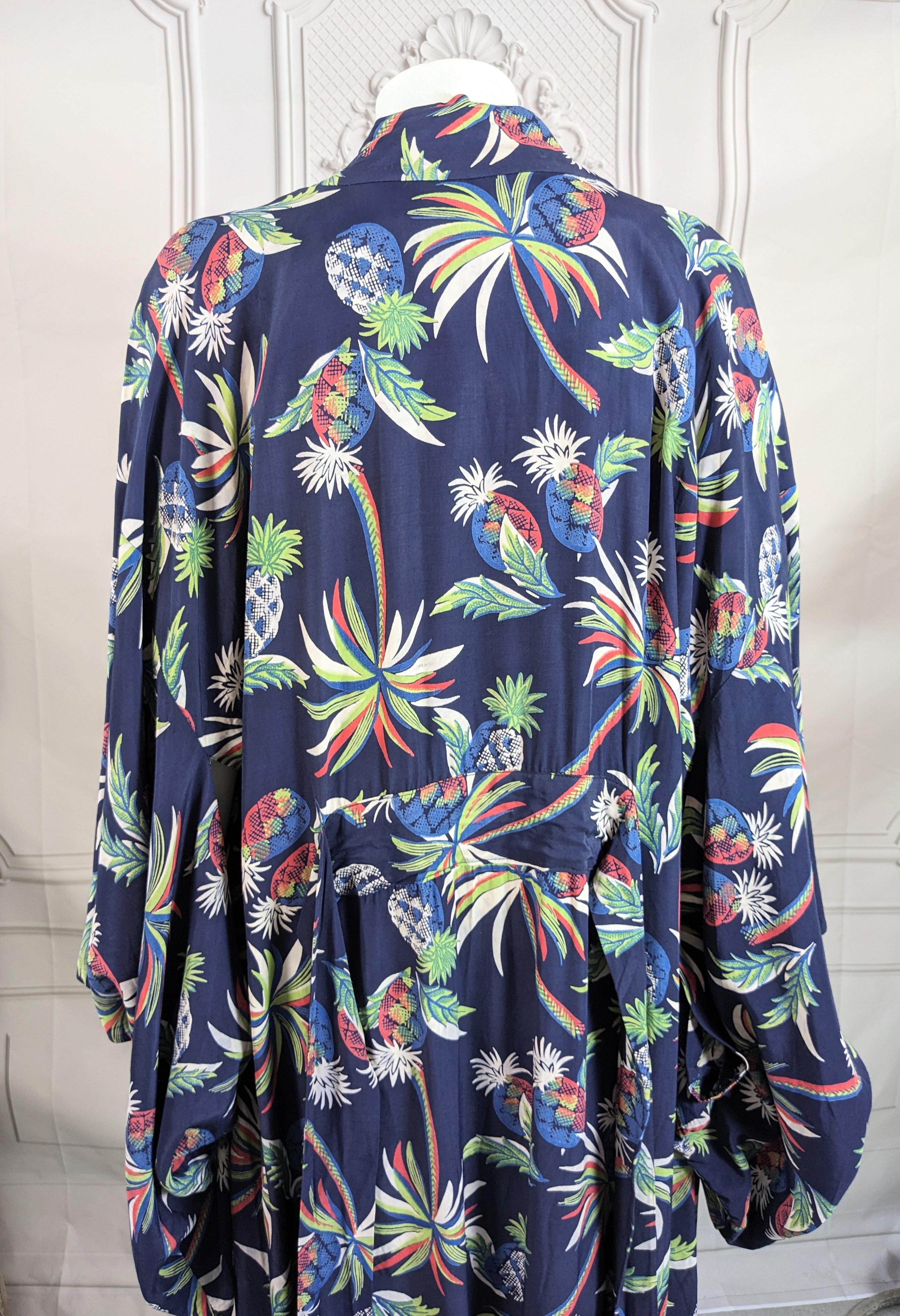 Tropical Rayon Print Kimono, 1940s For Sale 6