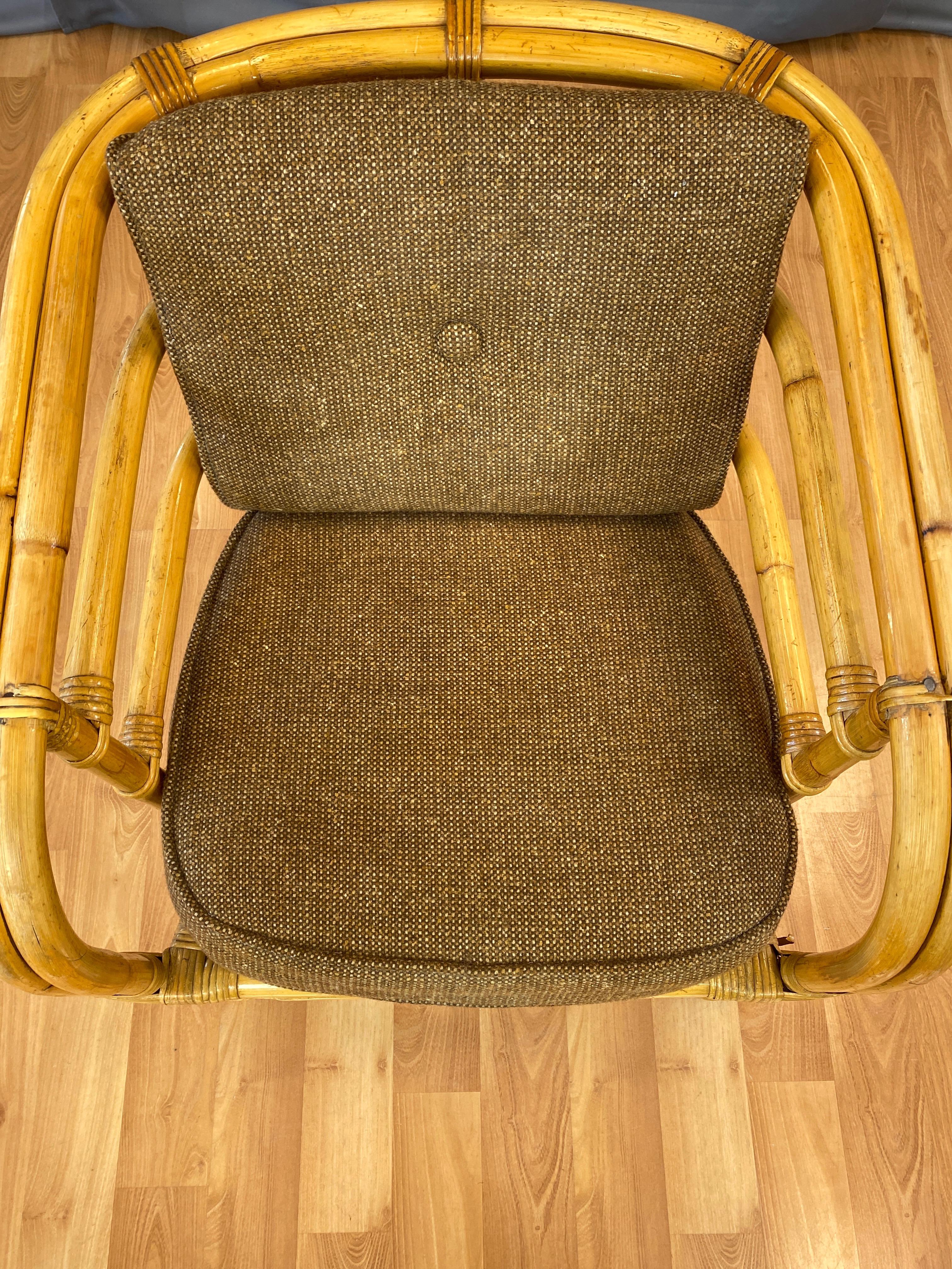 Tropical Sun Co. Rattan Armchair, 1940s 1