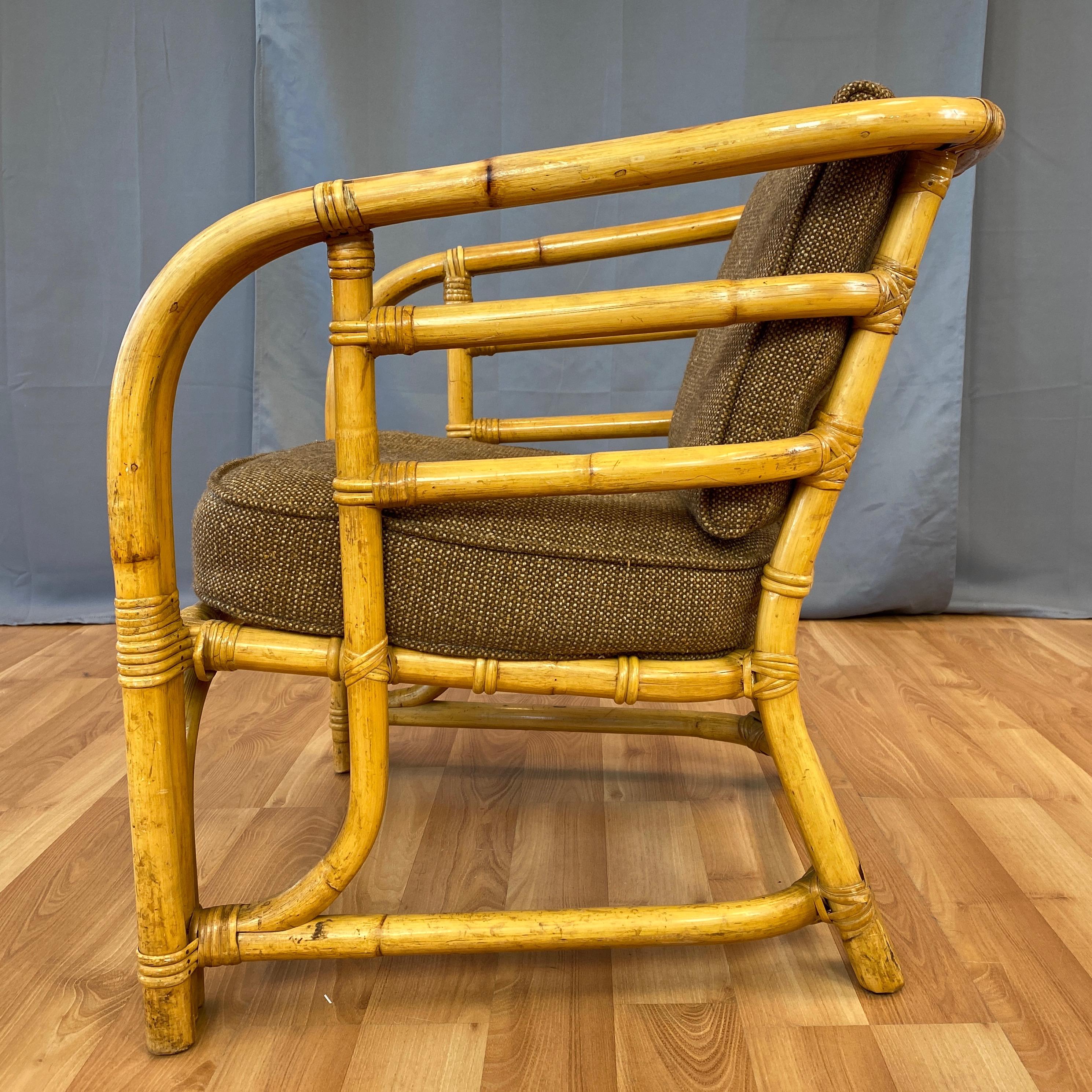 American Tropical Sun Co. Rattan Armchair, 1940s