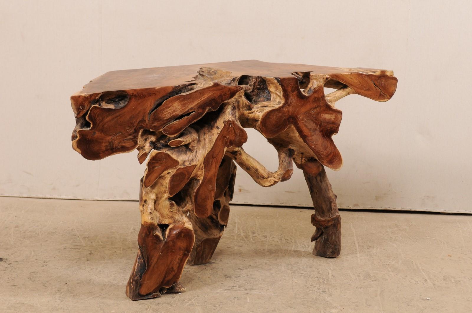 Tropical Teak Root Console Table 4