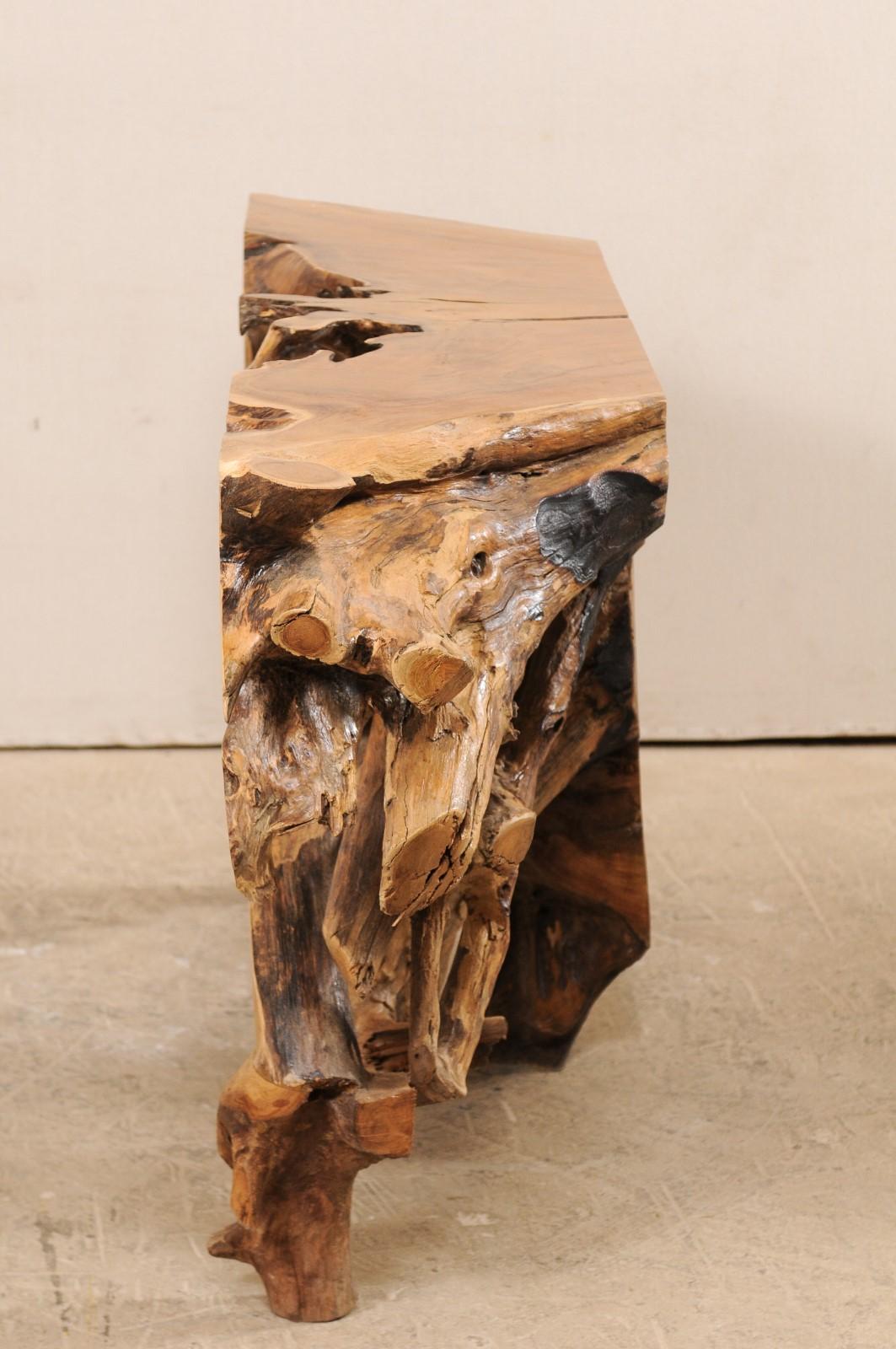 Tropical Teak Root Hardwood Console Table 1