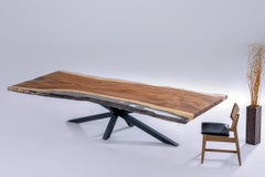 Tropical Wood Epoxy Resin Live Edge Dining Table