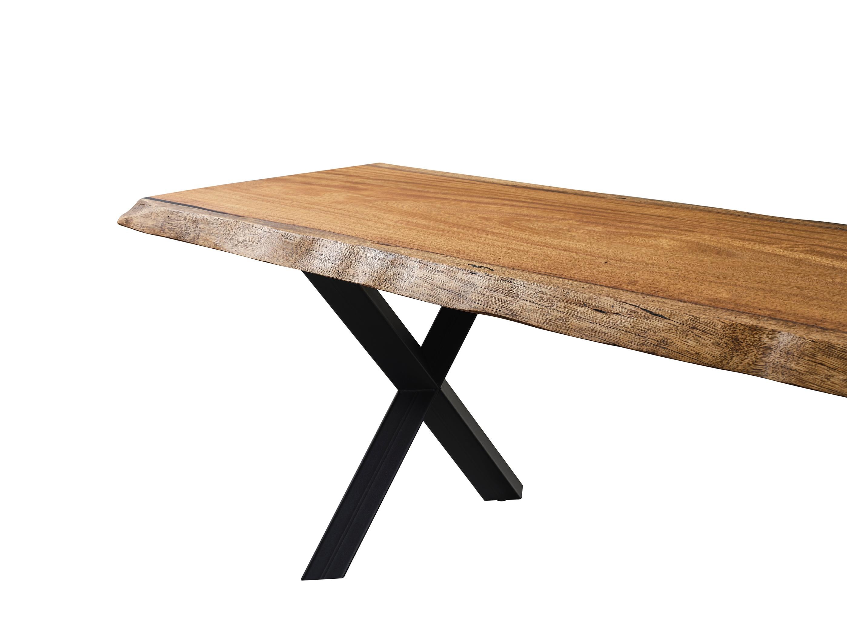 Contemporary Solid Wood Dining Table - Custom Made Natural Wooden Dining Room Table For Sale