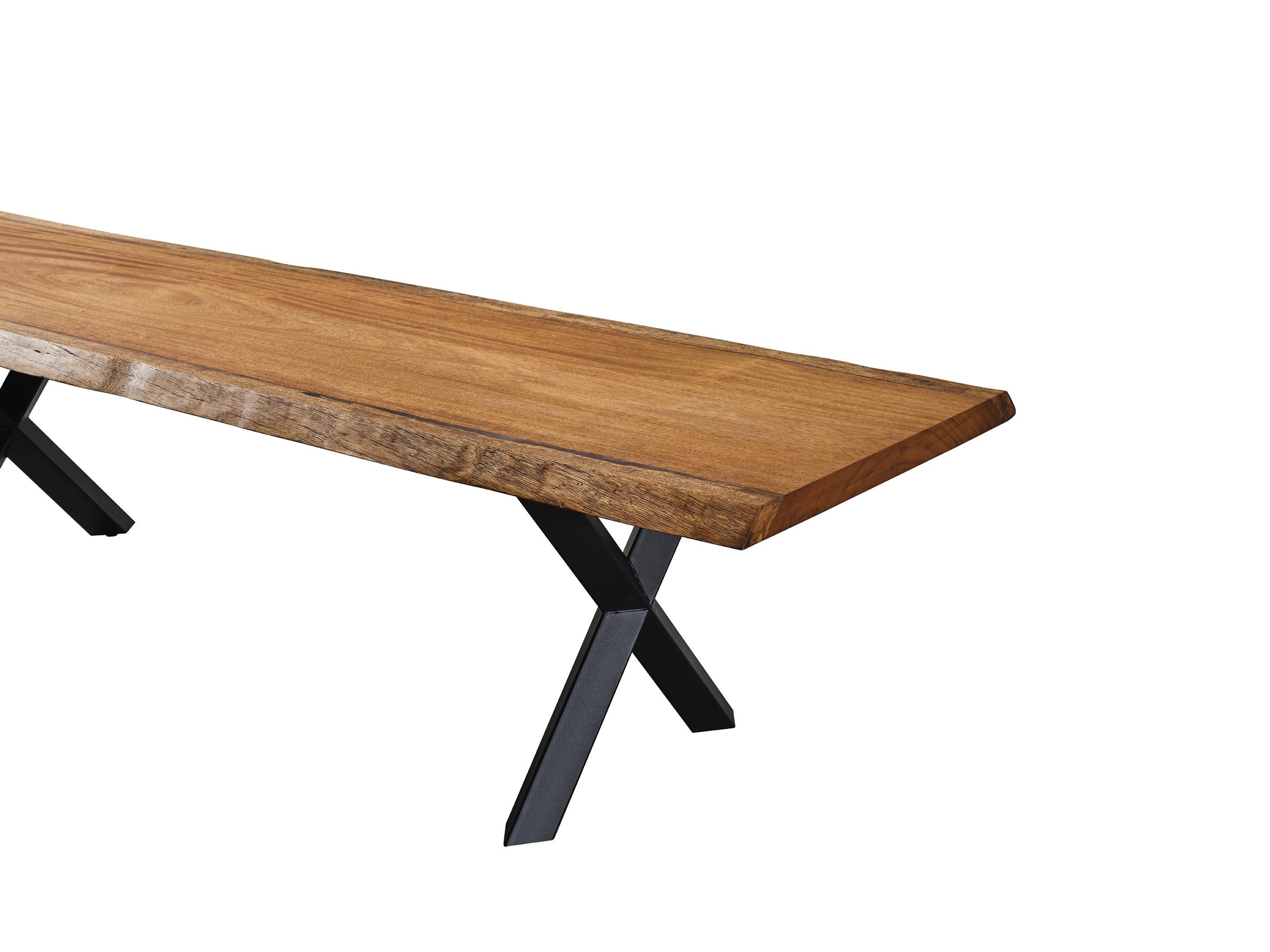 Epoxy Resin Solid Wood Dining Table - Custom Made Natural Wooden Dining Room Table For Sale