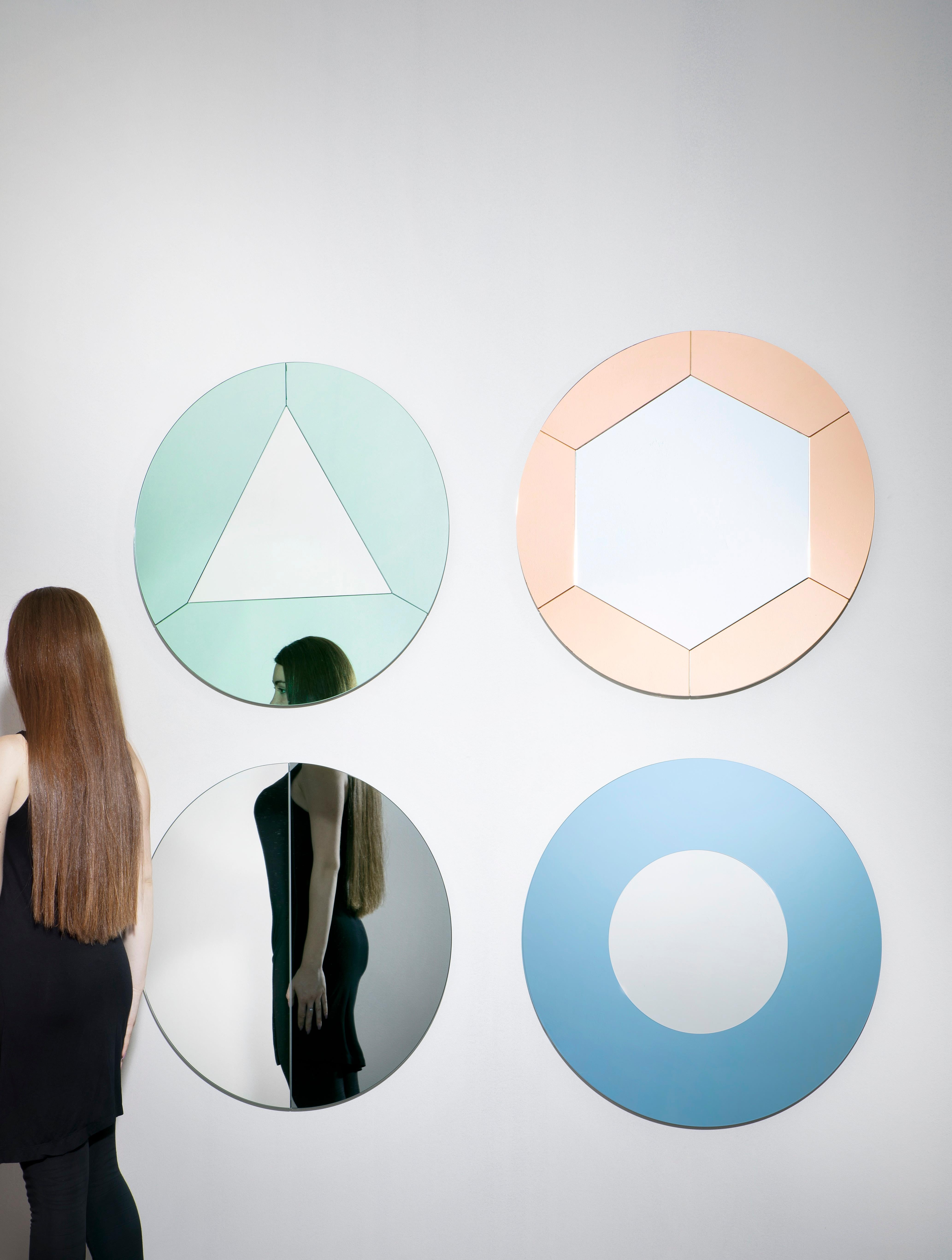 Modern Tropicana Small Hexagon Mirror with Pink Frame by Matteo Zorzenoni For Sale