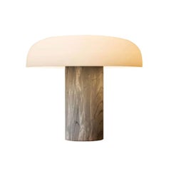 Tropico Large Table Lamp White Marble Base Black Galvanized Gold TopFontana Arte