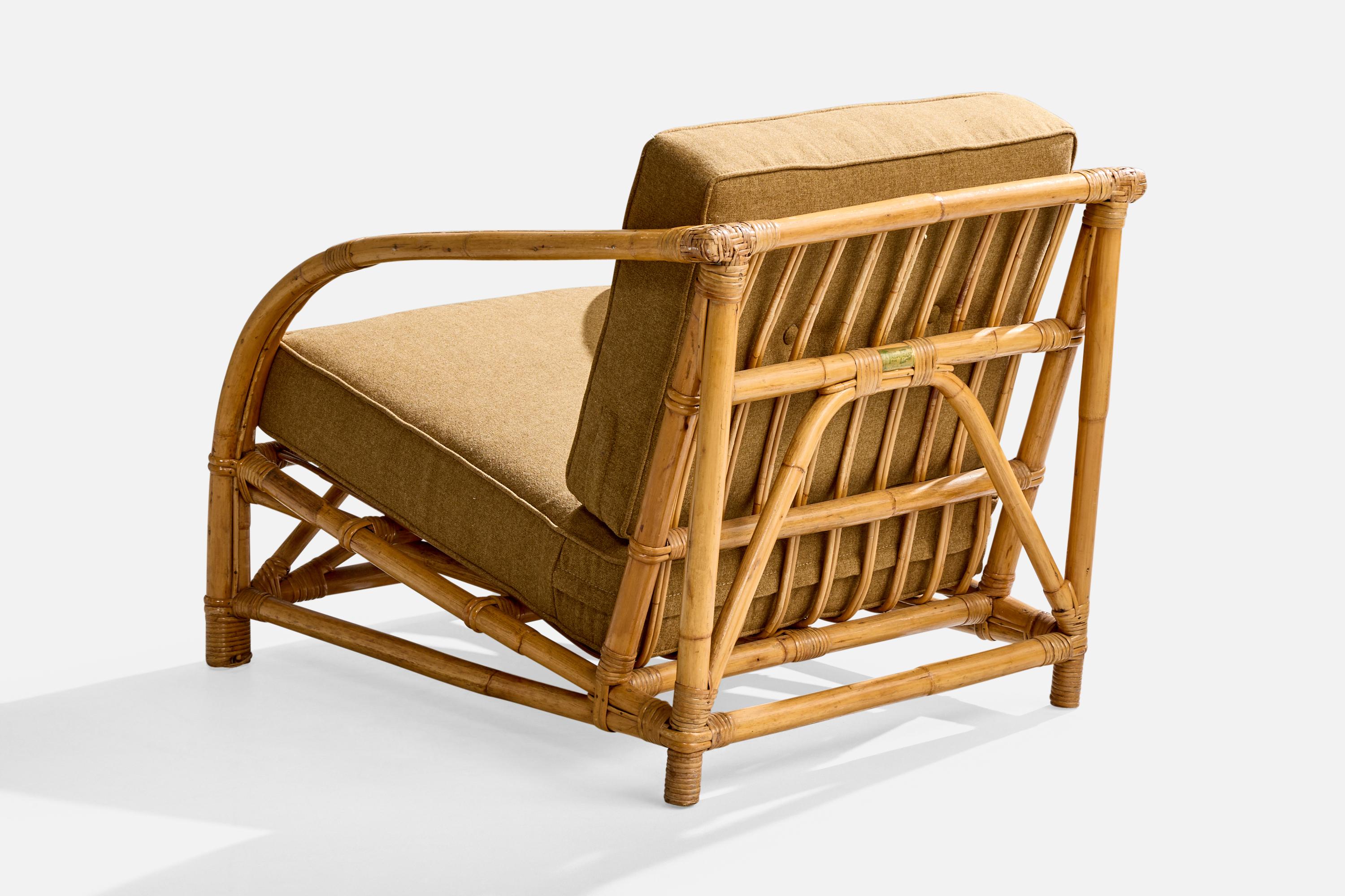 Tissu Tropicraft, chaises longues, bambou, rotin, tissu, Philippines, années 1950 en vente