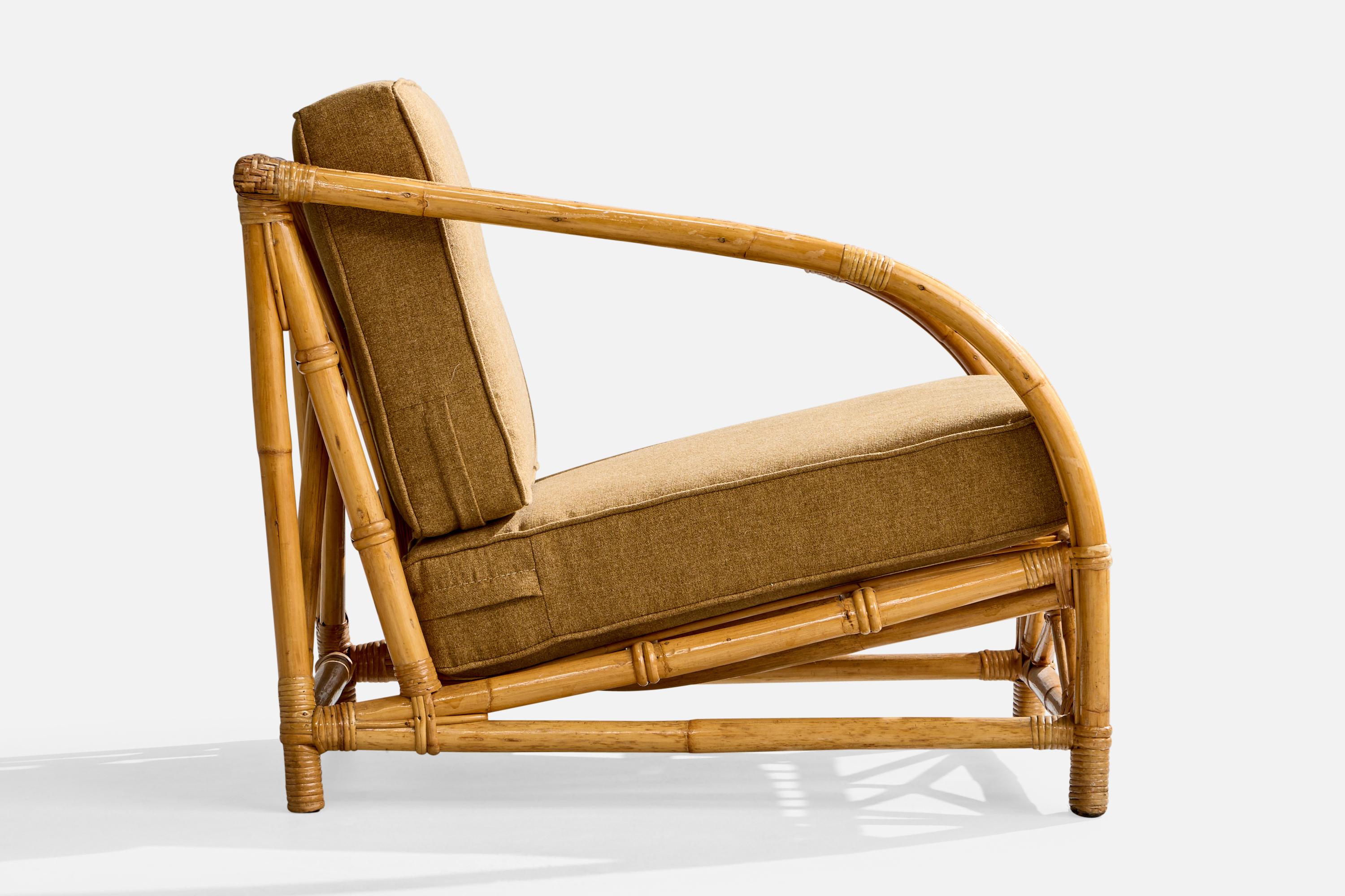 Tropicraft, chaises longues, bambou, rotin, tissu, Philippines, années 1950 en vente 1