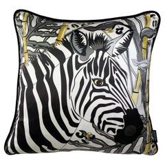 Tropics Collection 'Zebra' Luxury Silk Cushion
