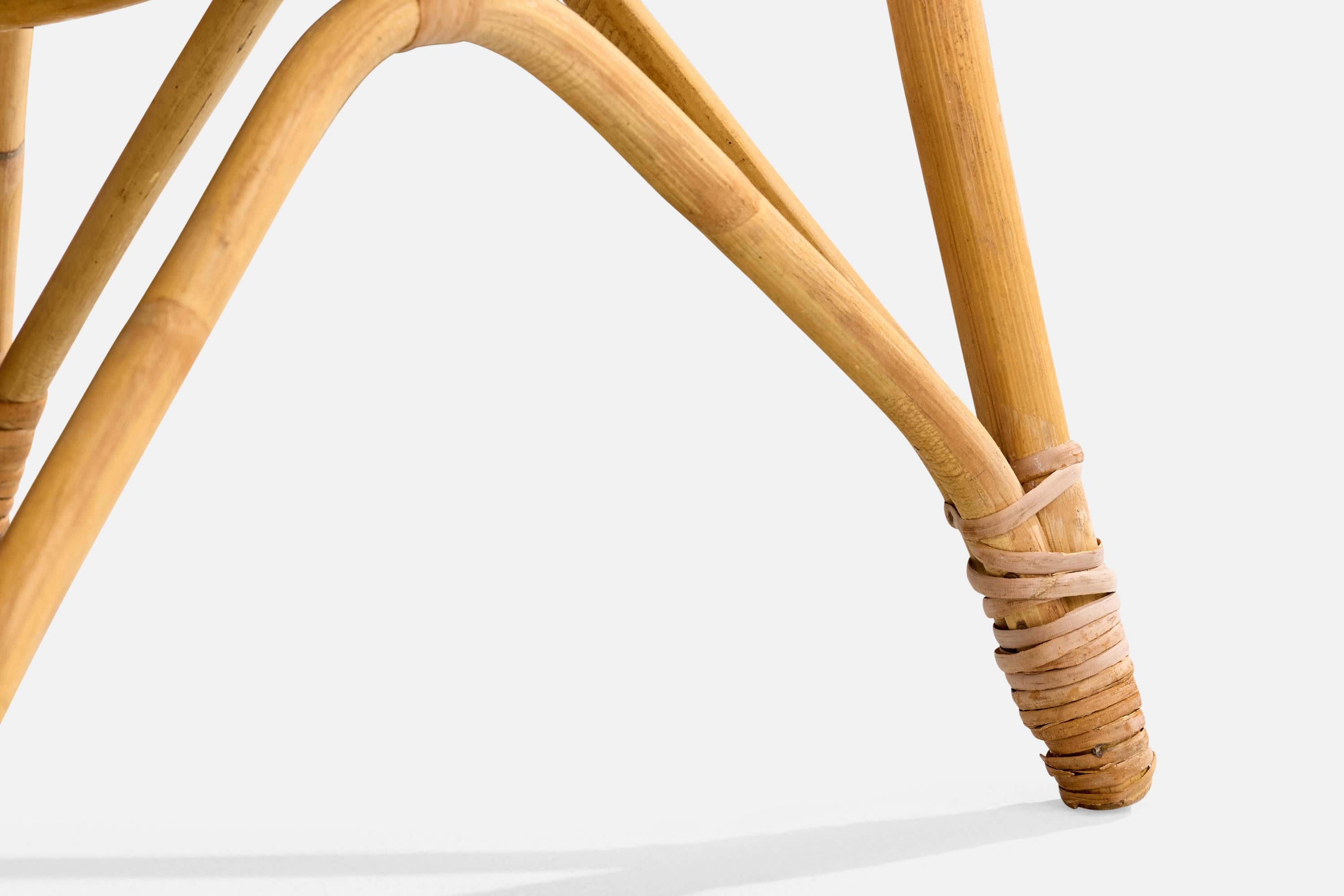 Tropikmöbler Ransta, Slipper Chairs, Bamboo, Rattan, Sweden, 1950s For Sale 6