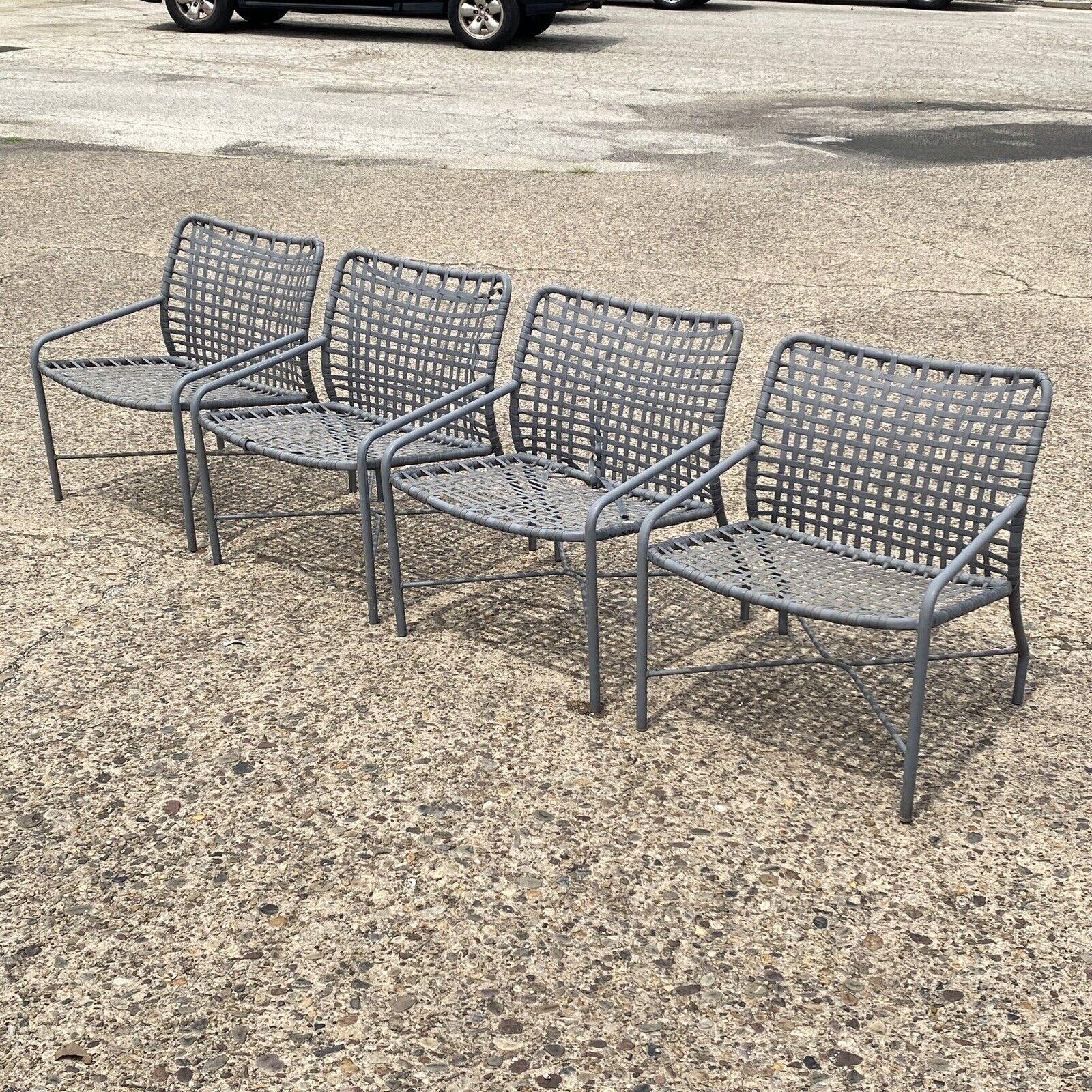 Tropitone Leilani Aluminum Frame Pool Patio Lounge Chairs - Set 4. Item features a nice wide aluminum frames, vinyl strap seats, original label, great style and form. Circa  Late 20th Century. Measurements: 29