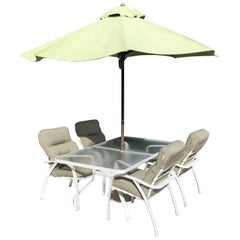 Tropitone Table, Four Chairs and Umbrella