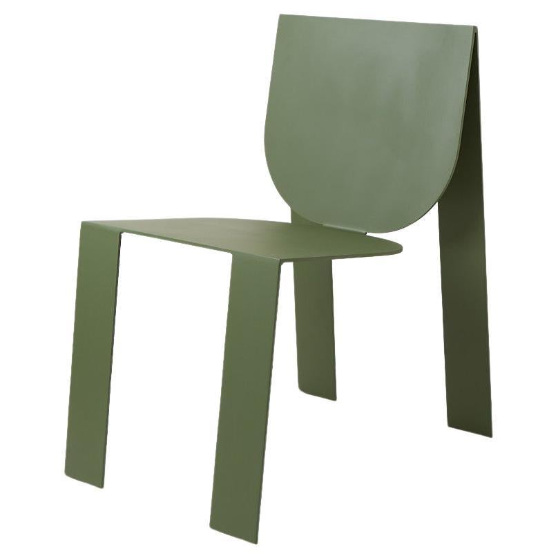 Collection Tropos, chaise militaire en acier vert en vente