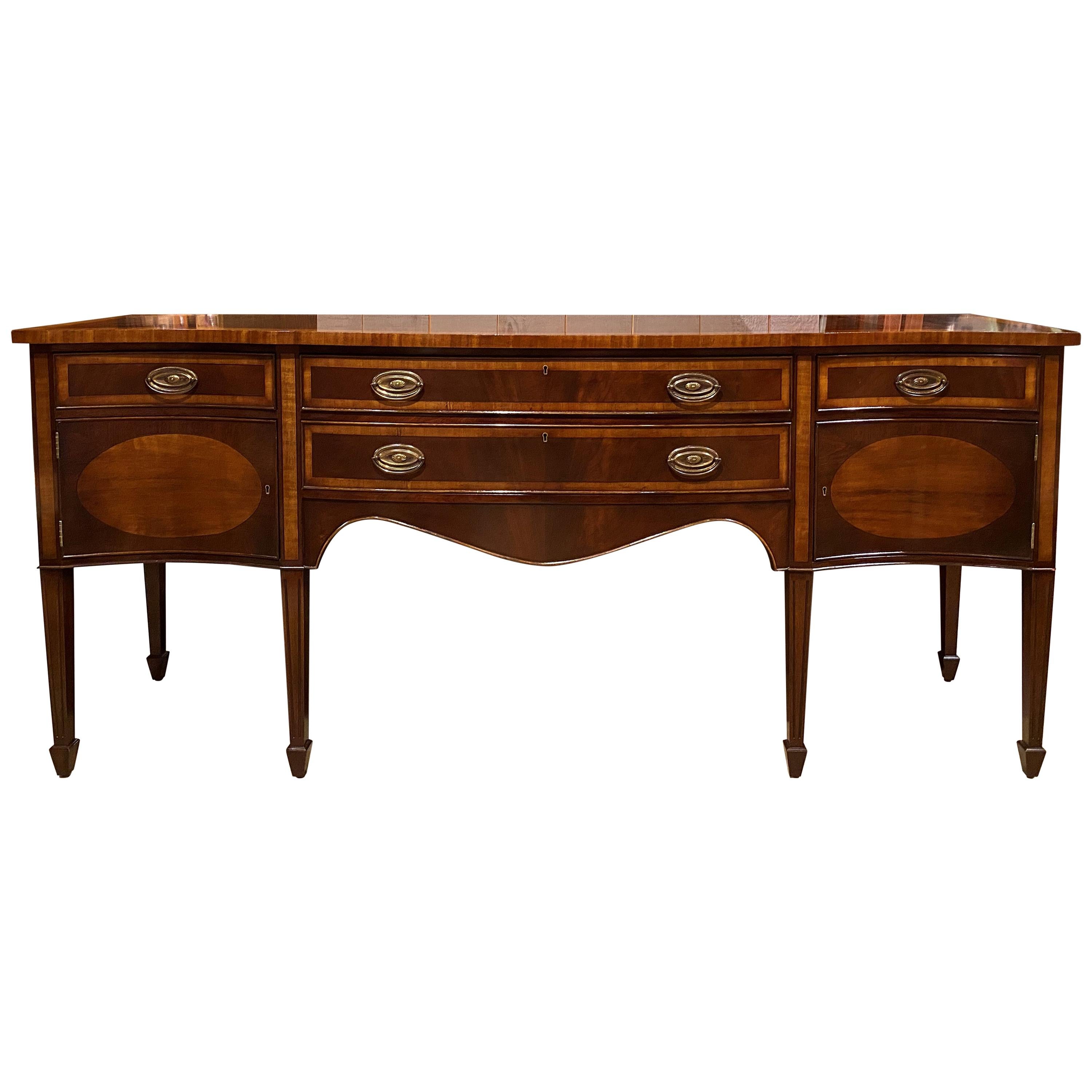 Trosby Furniture Sussex Georgian Style Sideboard in Mahogany and Inlaid Yew Wood