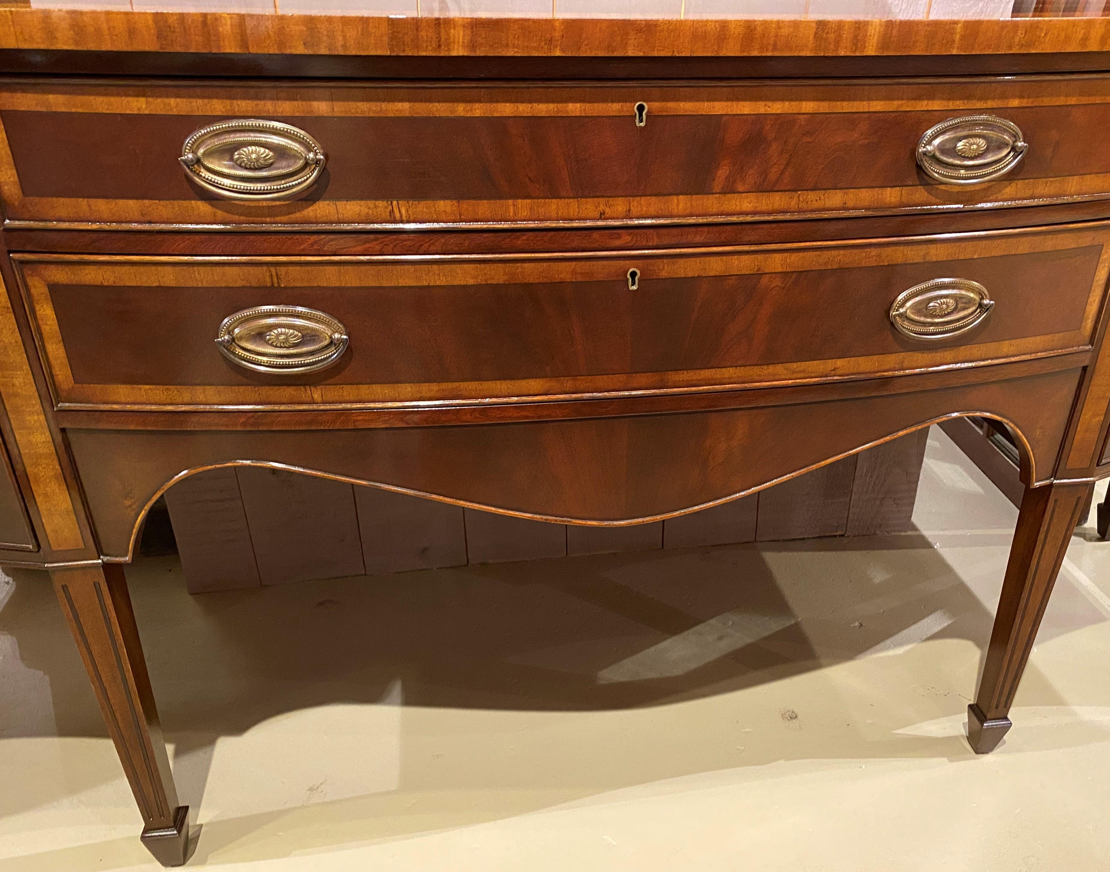 Hand-Crafted Trosby Furniture Sussex Georgian Style Sideboard in Mahogany and Inlaid Yew Wood