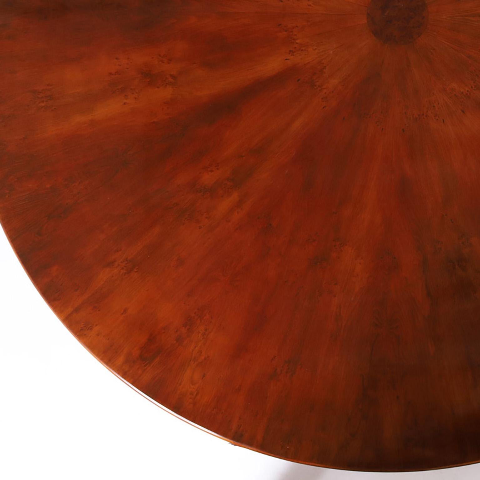 Hand-Crafted Trosby Regency Style Round Dining Table For Sale