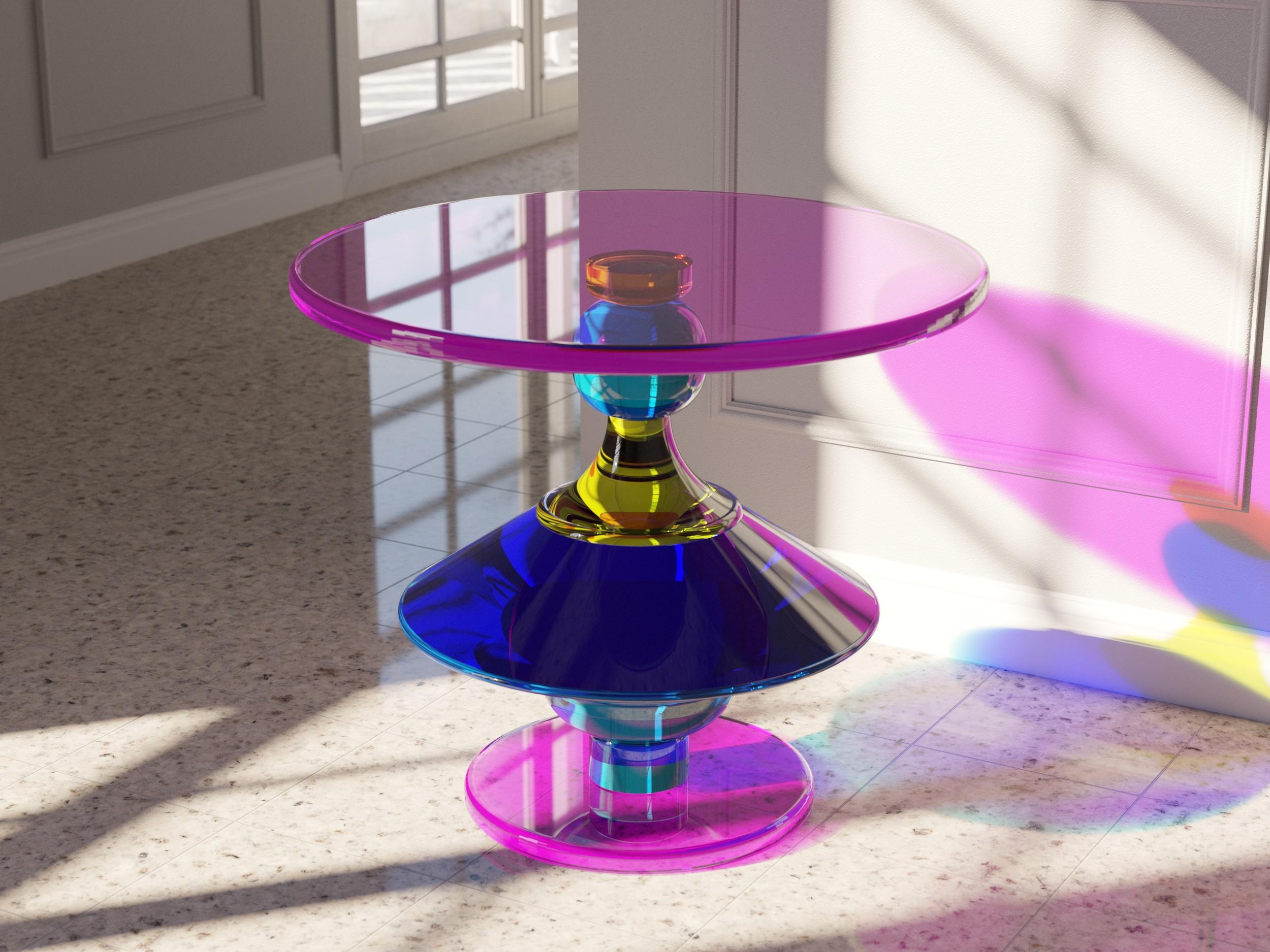 Plexiglass Trottola 1 Coffee Table by Studio Superego for Superego Editions For Sale