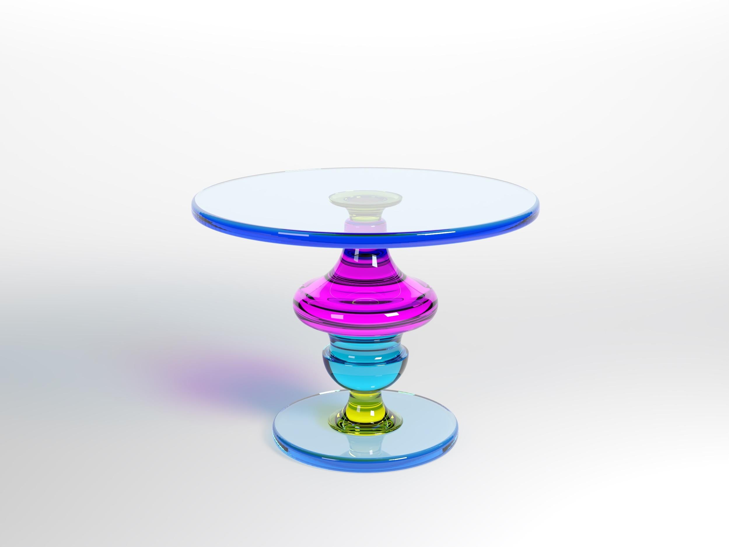 Coffee table Trottola 5 model designed by Studio Superego for Superego Editions. The colors of the plexiglass are customizable.
 
Biography
Superego Editions was born in 2006, performing a constant activity of research in decorative arts by offering