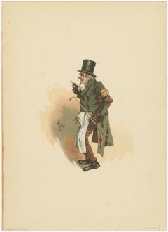Trotty Veck aus The Chimes - Original Dickens Charakterdruck von Kyd, um 1889