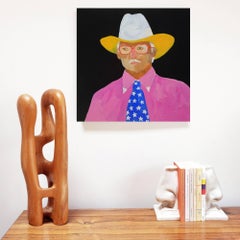 'Trouble on My Mind' Portrait Painting by Alan Fears Cowboy