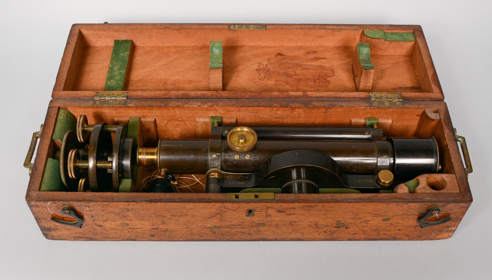 Troughton and Simms London Surveyor's Level in Mahogany Case 3