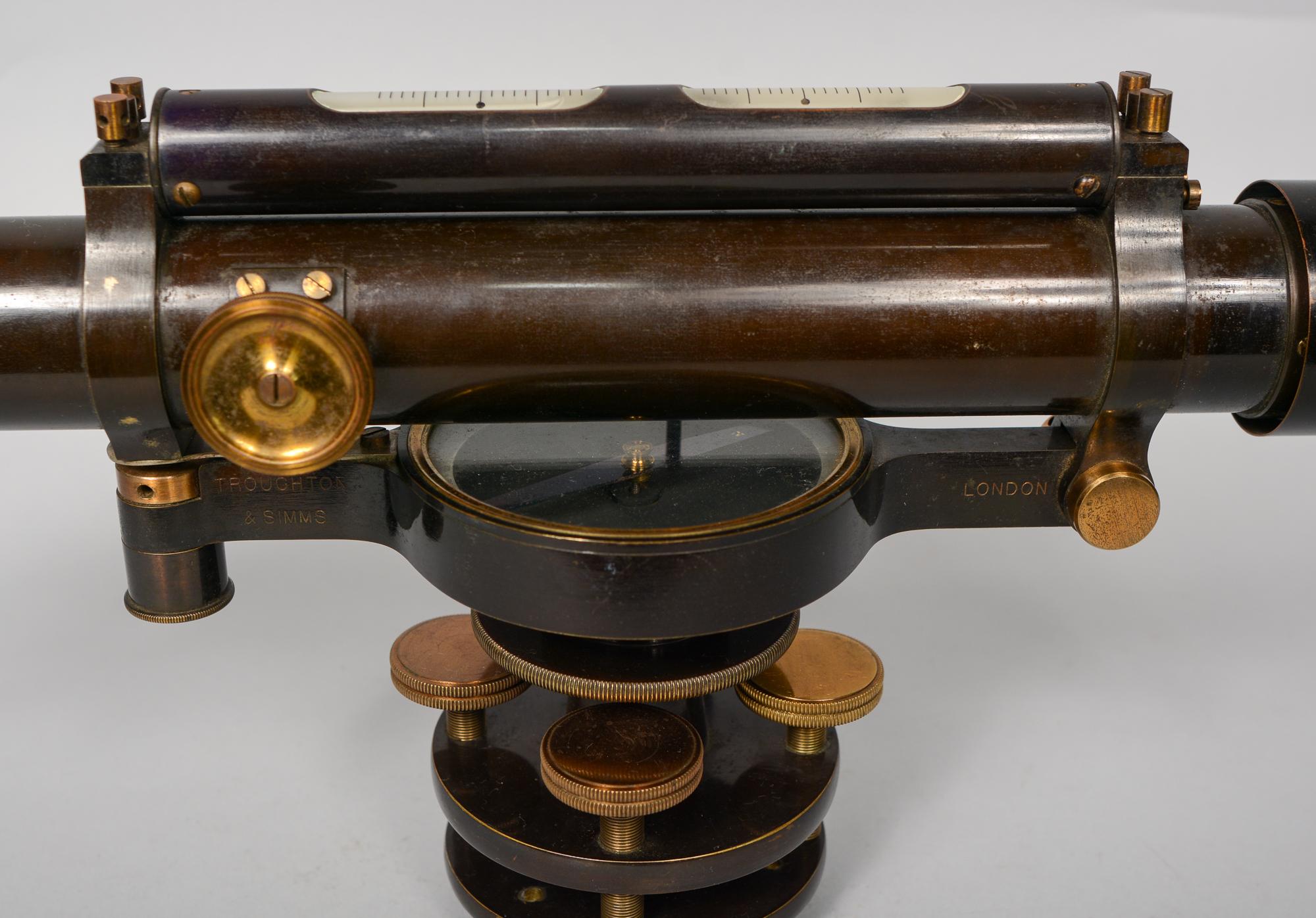 Troughton and Simms London Surveyor's Level in Mahogany Case 1