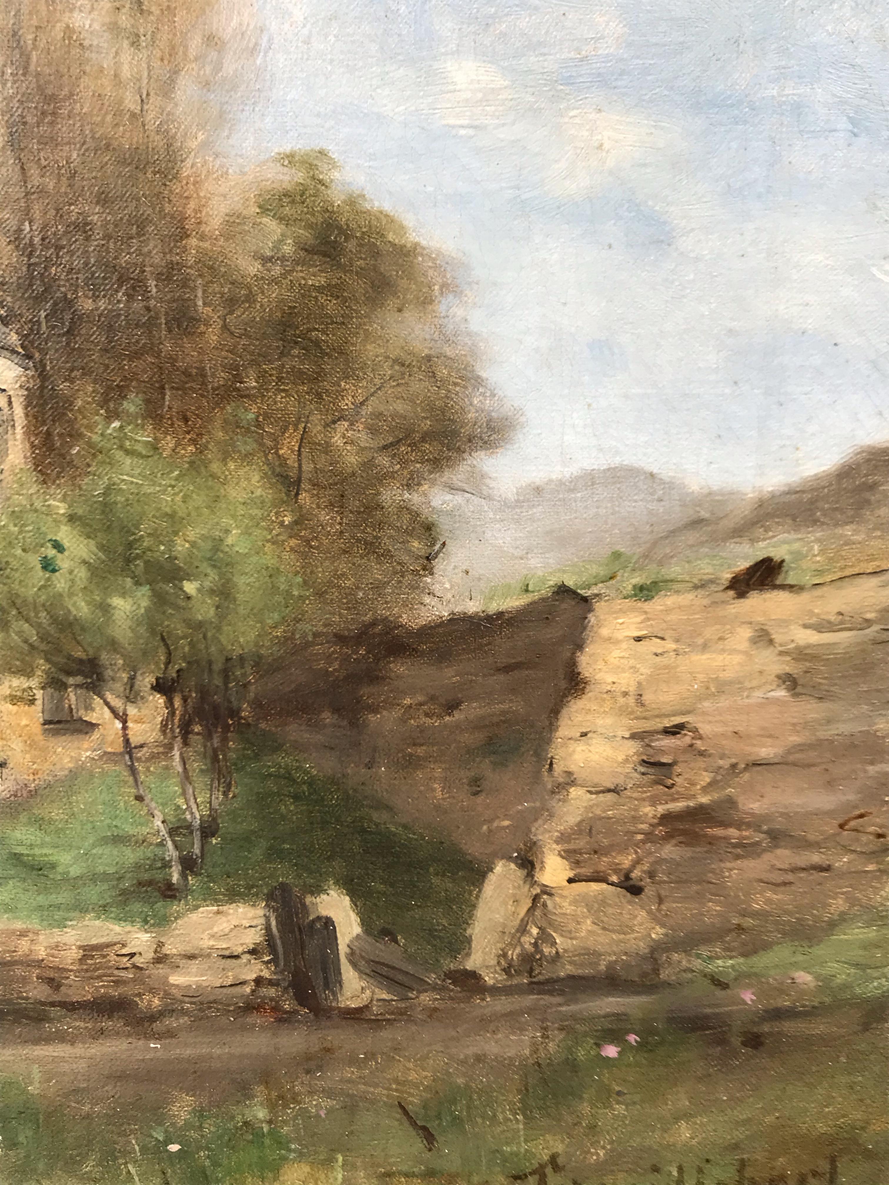 Landscape from Barbizon With Characters For Sale 1