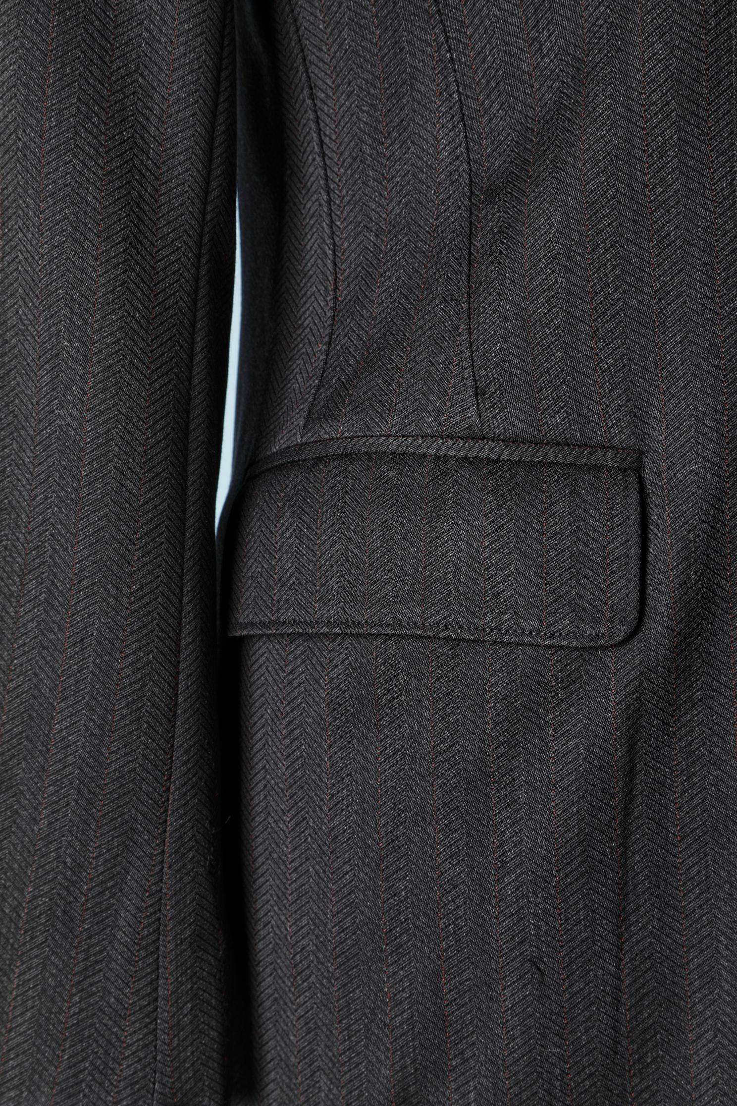 Black Trouser pant-suit in wool chevron Jean-Paul Gaultier  For Sale