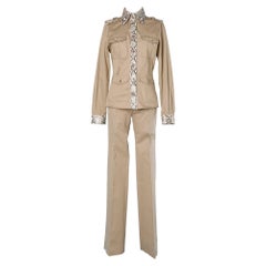 Trouser pant suits in beige cotton and pyton Dolce & Gabbana 