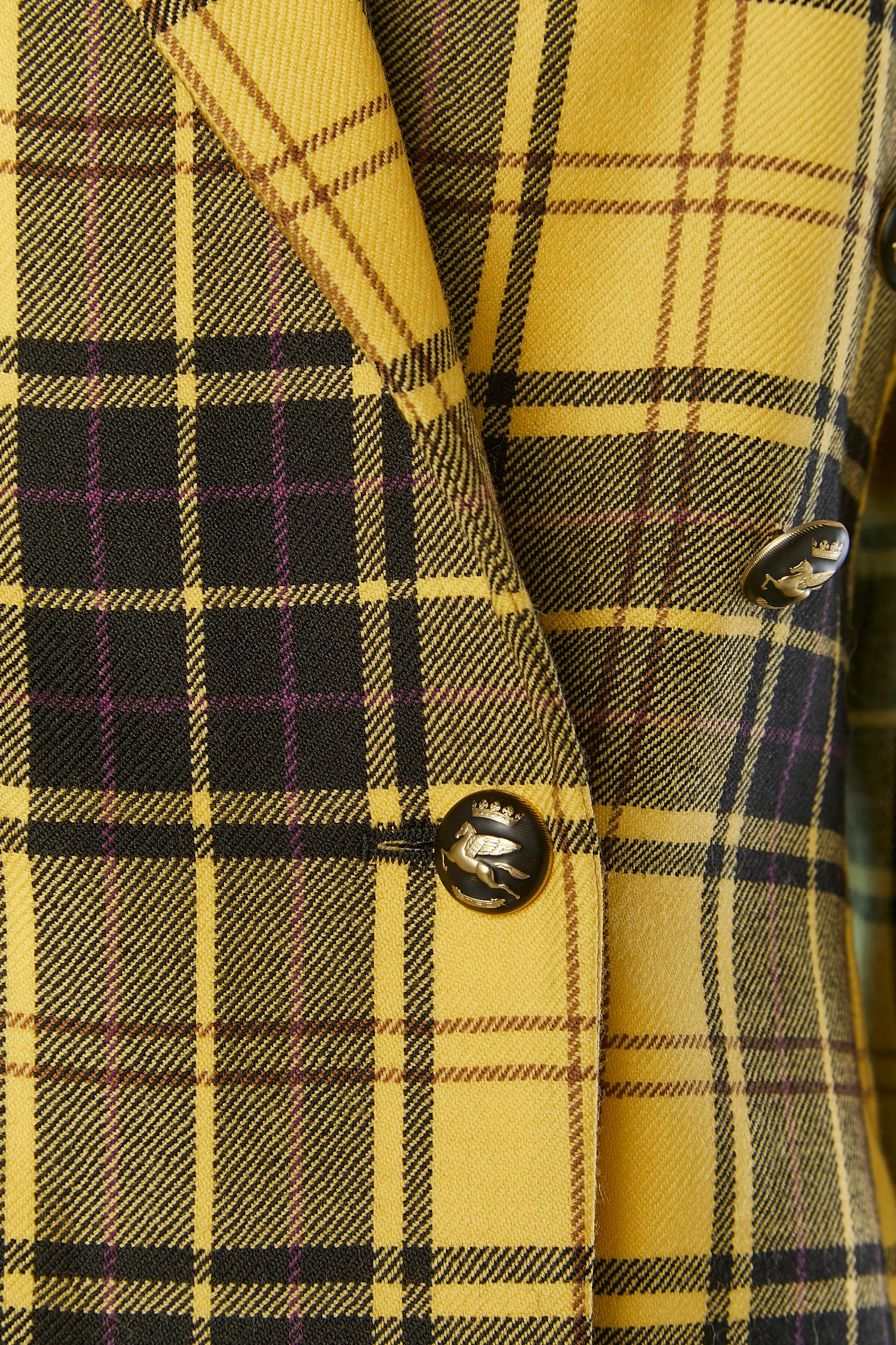 Trouser suit in yellow and black Tartan pattern ETRO In Excellent Condition For Sale In Saint-Ouen-Sur-Seine, FR