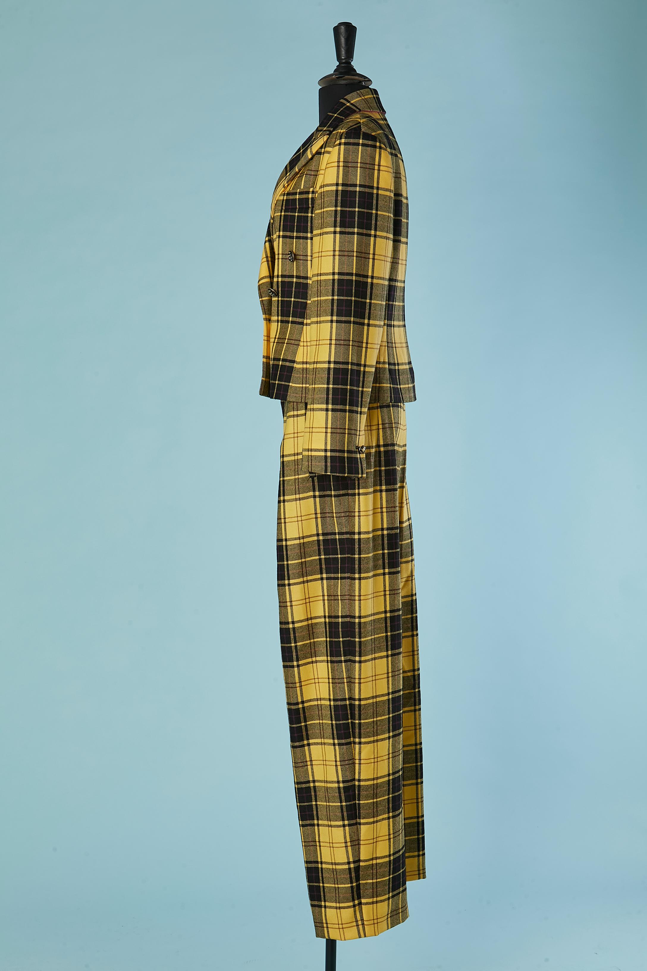 Women's Trouser suit in yellow and black Tartan pattern ETRO For Sale