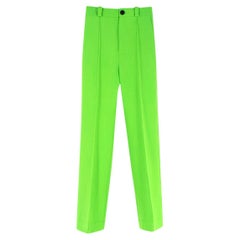 Hosen Kwaidan Editions Neongrün Wolle-Mischung Straight Fit Hose - US 0/2