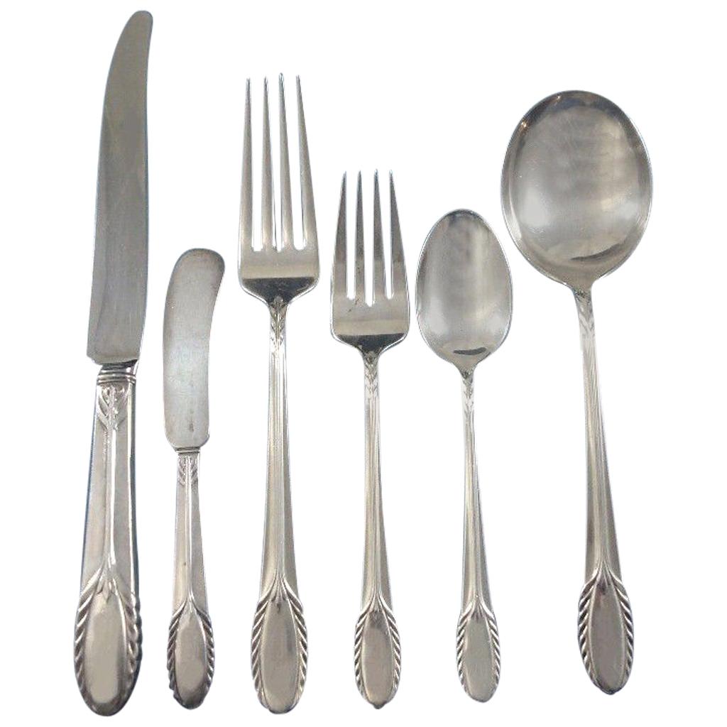 Trousseau by International Sterling Silver Flatware Service Set Dinner 77 Pieces For Sale