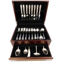 Trousseau by International Sterling Silver Flatware Set for 8 Service 45 Pieces