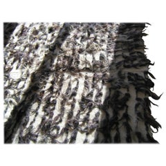 Trousseau Handwoven Felted Black and White Wool Rug
