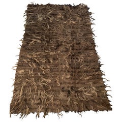 Trousseau Handwoven Felted Natural Taupe Wool Rug
