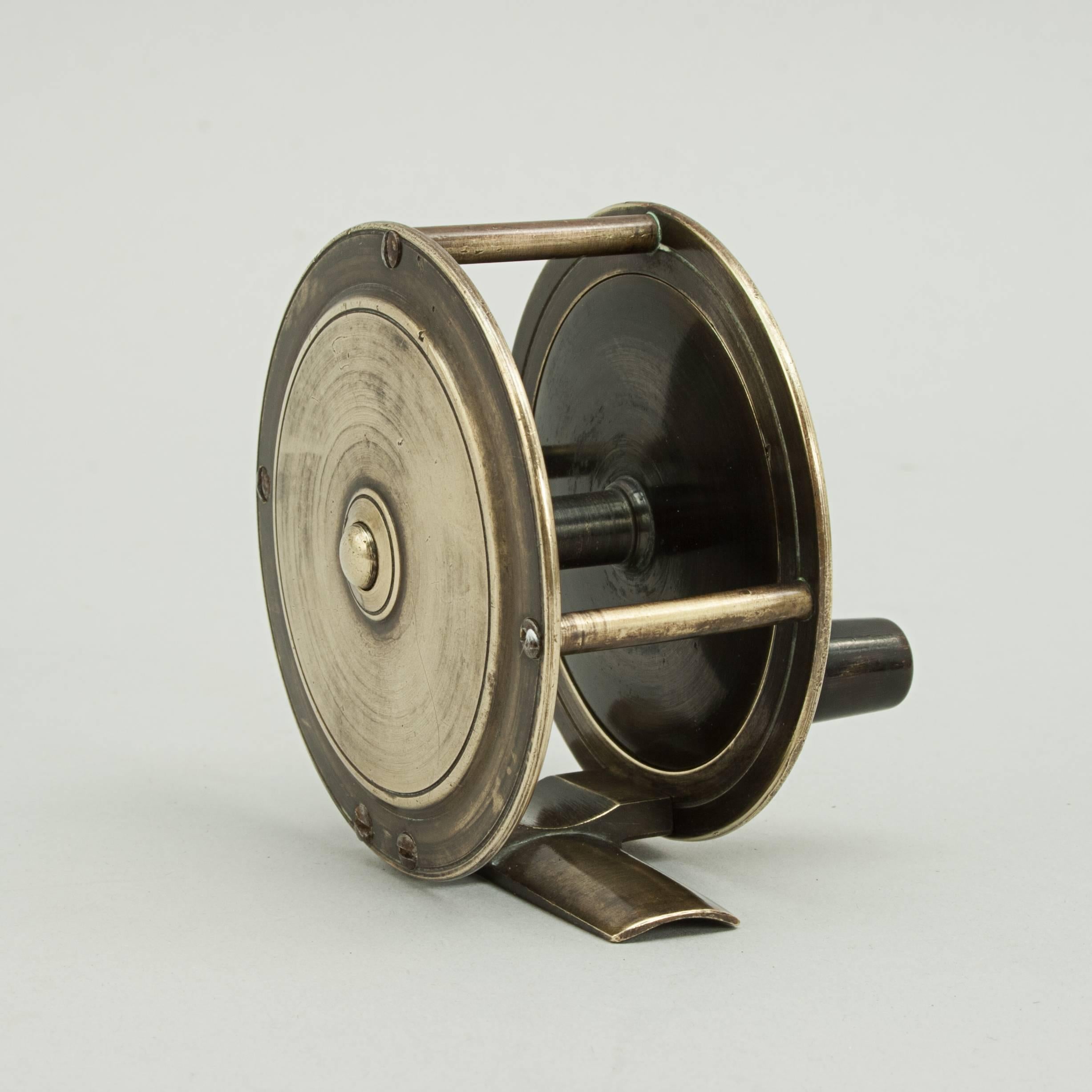 English Trout Fishing Reel in Brass by F.J Williams