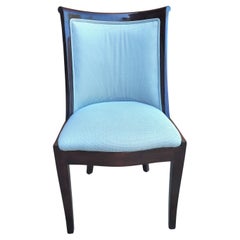 Trouvailles Furniture Glossy Varnished and Upholstered Accent Chair