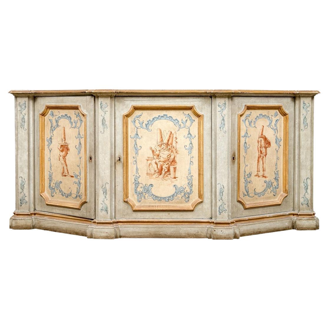 Trouvailles Italienischer Provinzialstil Gemalte Kredenz im Angebot