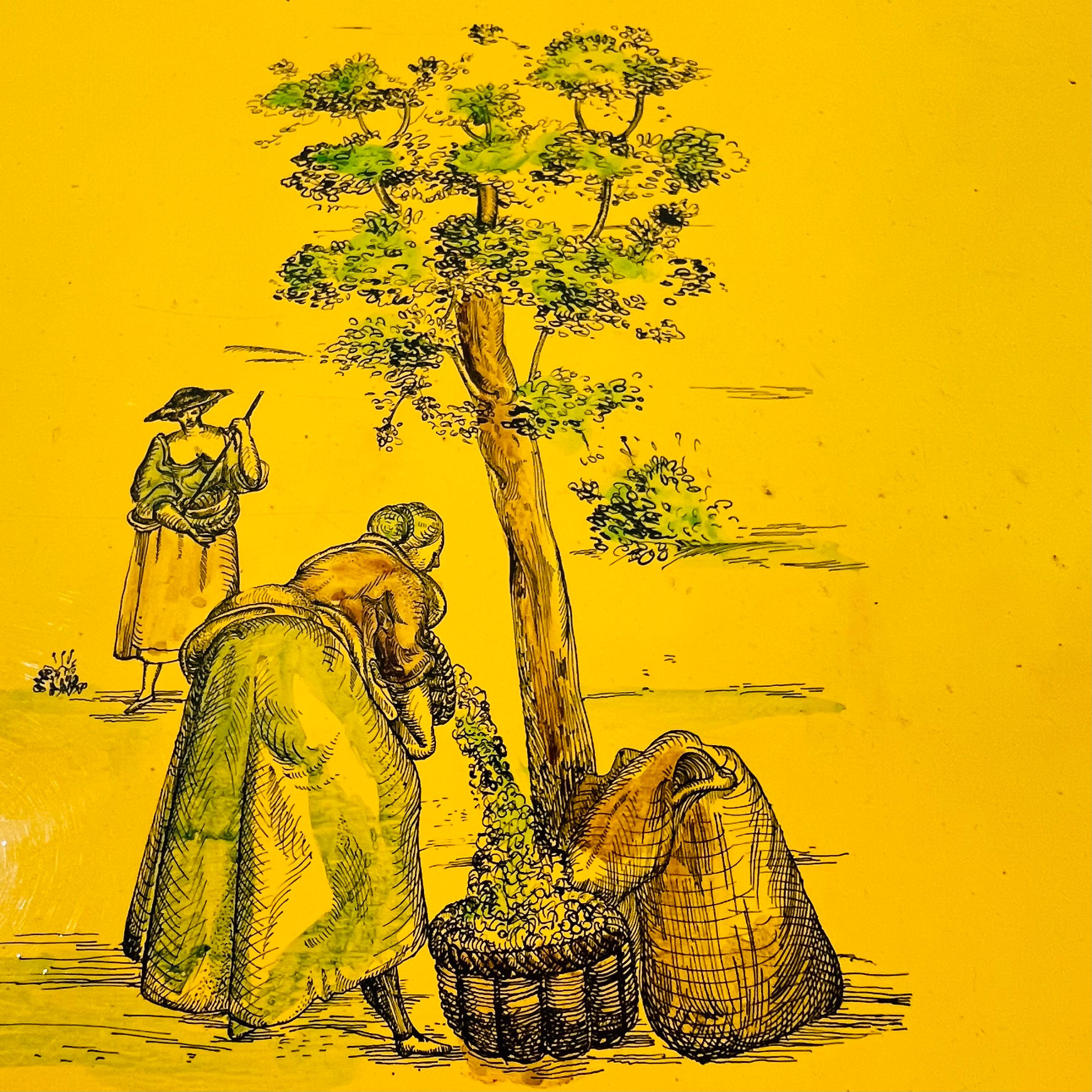 Trouvailles Italian Tole Style Tray Top Table en vente 9