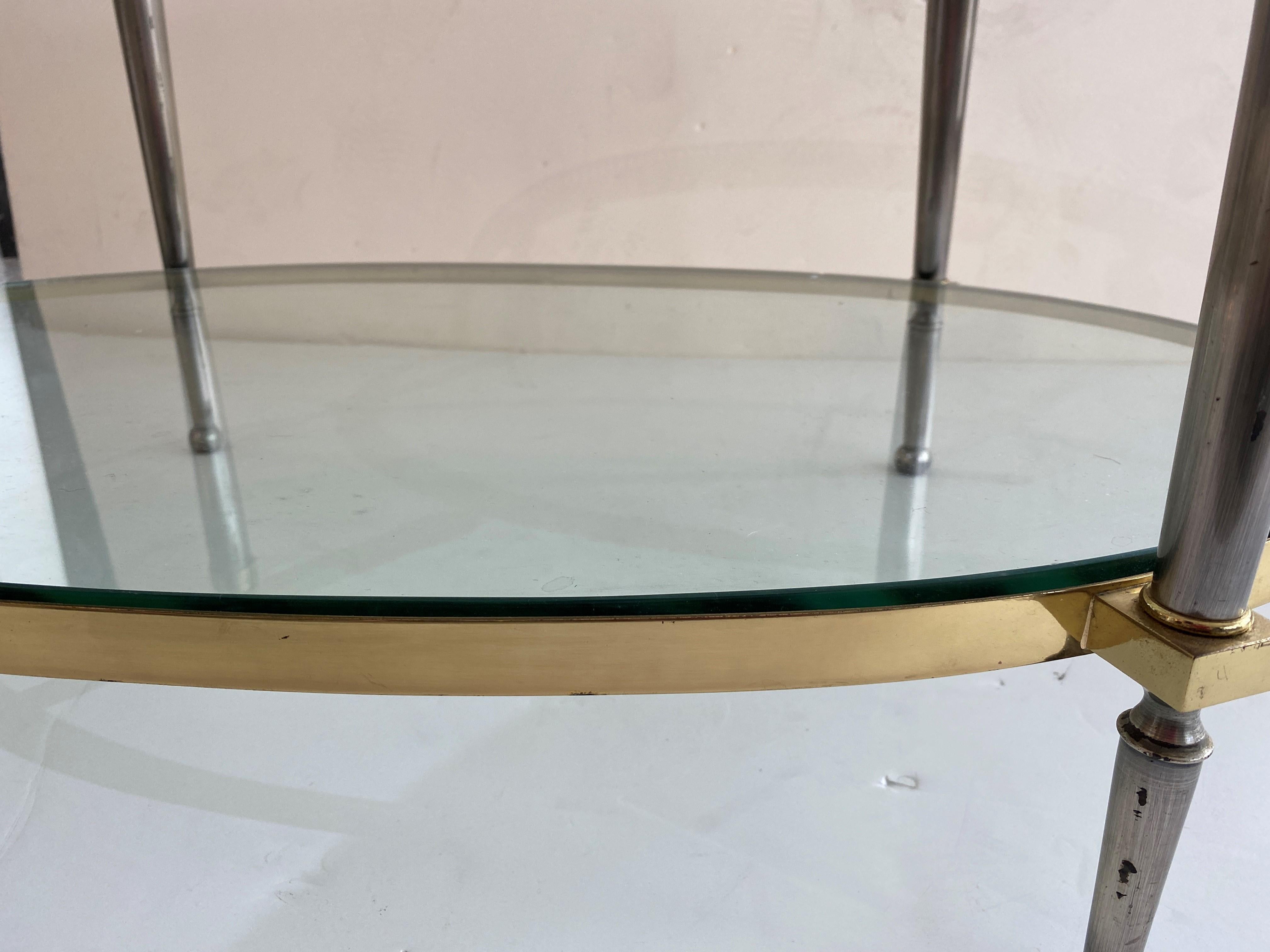 Trouvailles Steel and Brass Oval Cocktail Table 3
