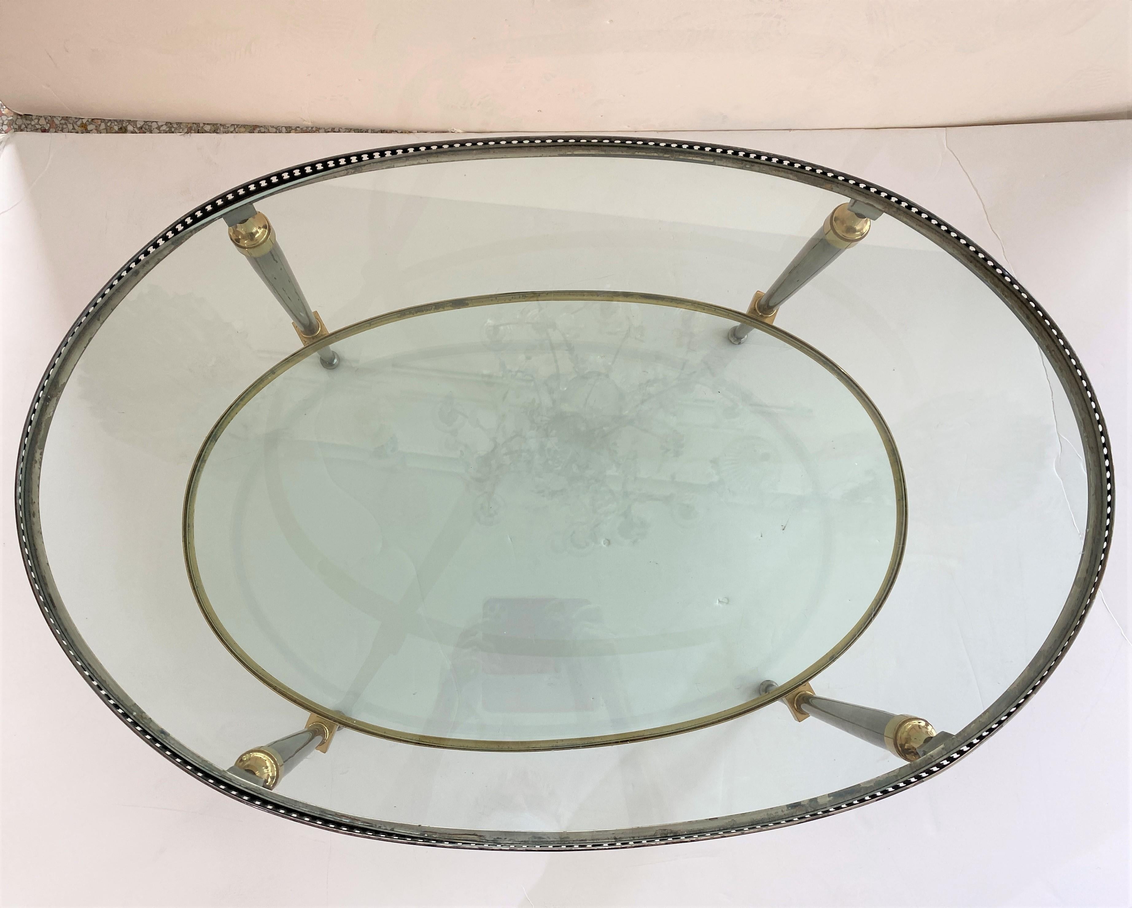 Trouvailles Steel and Brass Oval Cocktail Table 5
