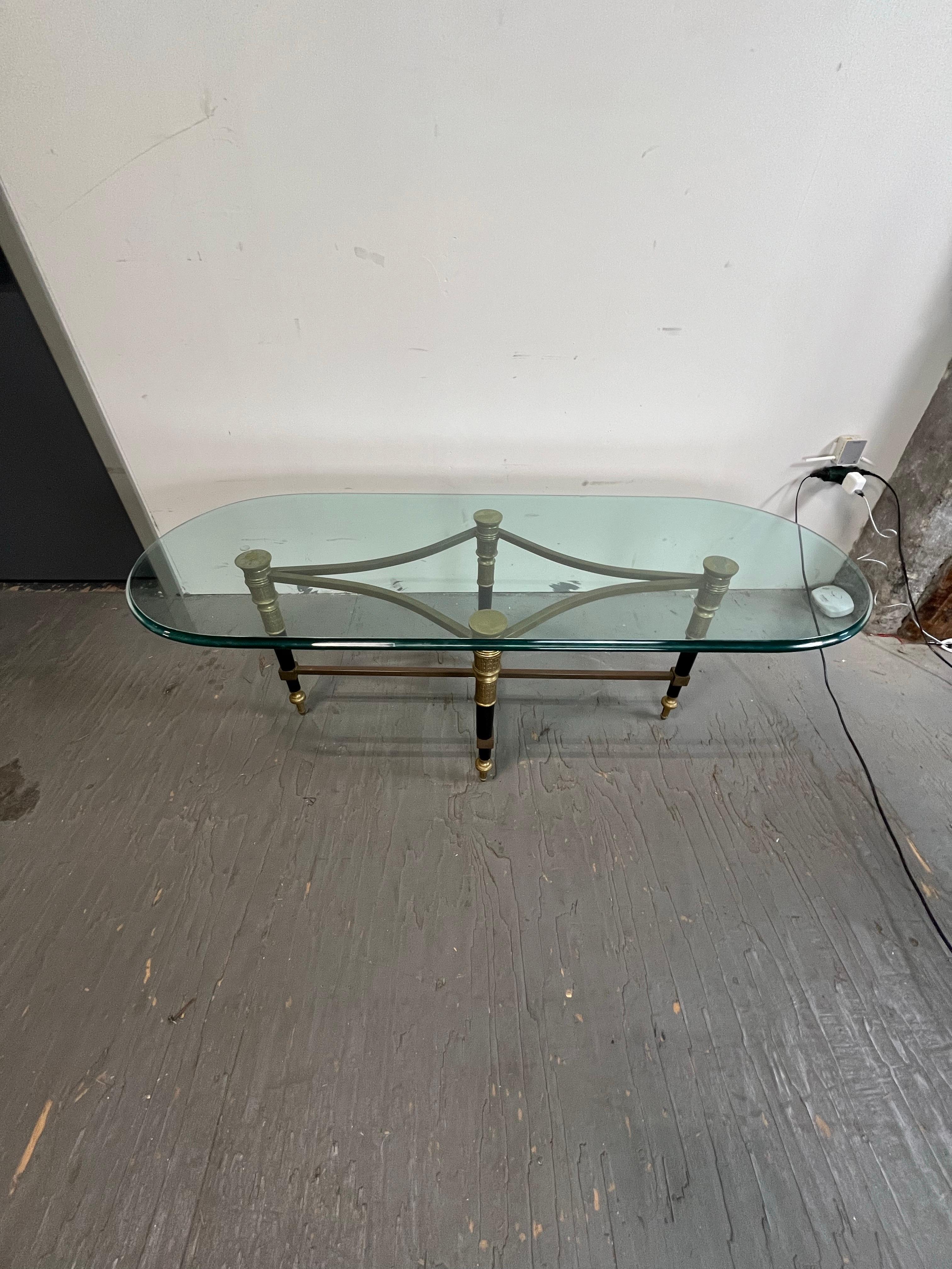 Trouvailles Steel and Brass Coffee Table en Bueno estado para la venta en W Allenhurst, NJ