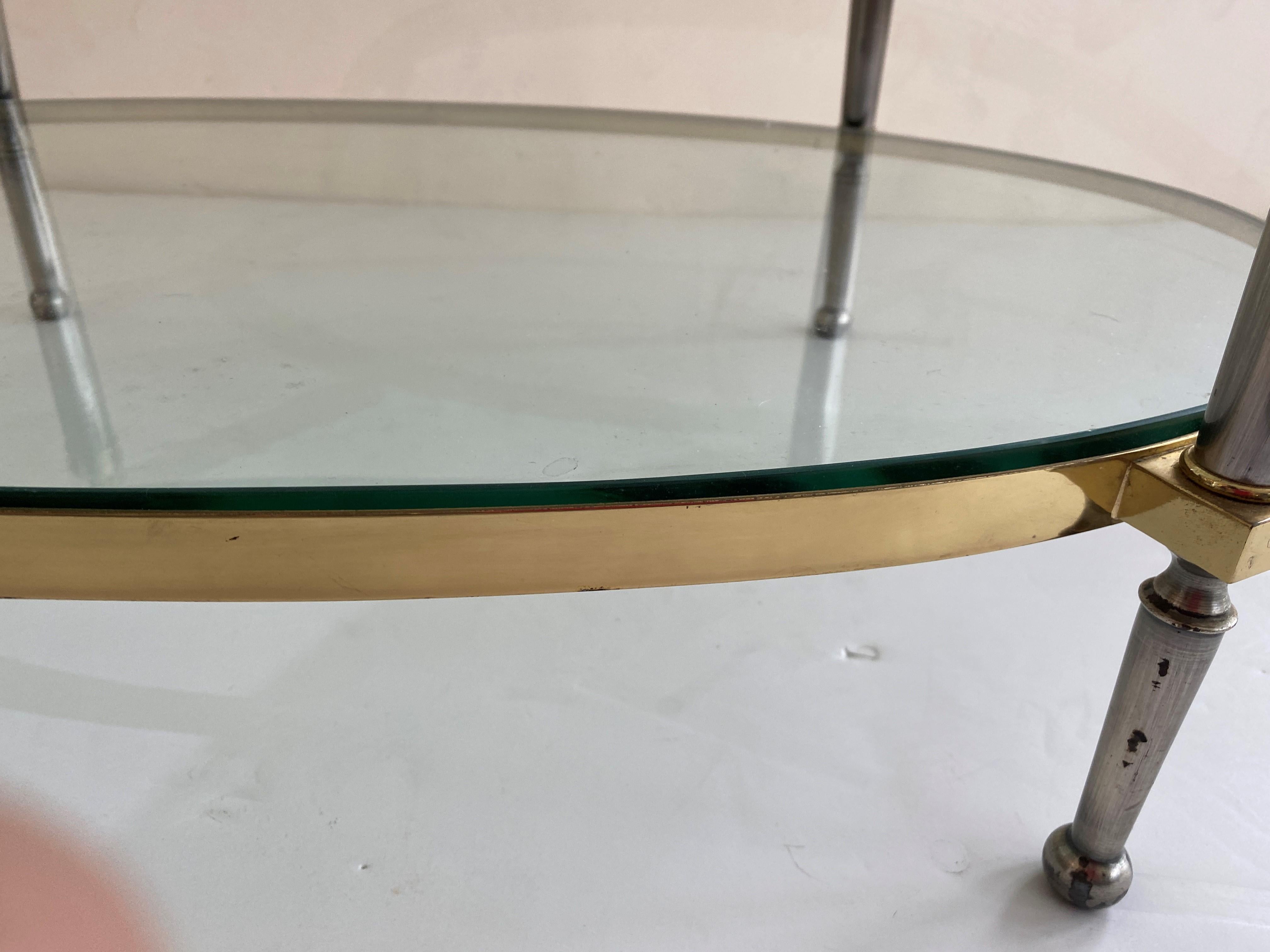 Trouvailles Steel and Brass Oval Cocktail Table 2