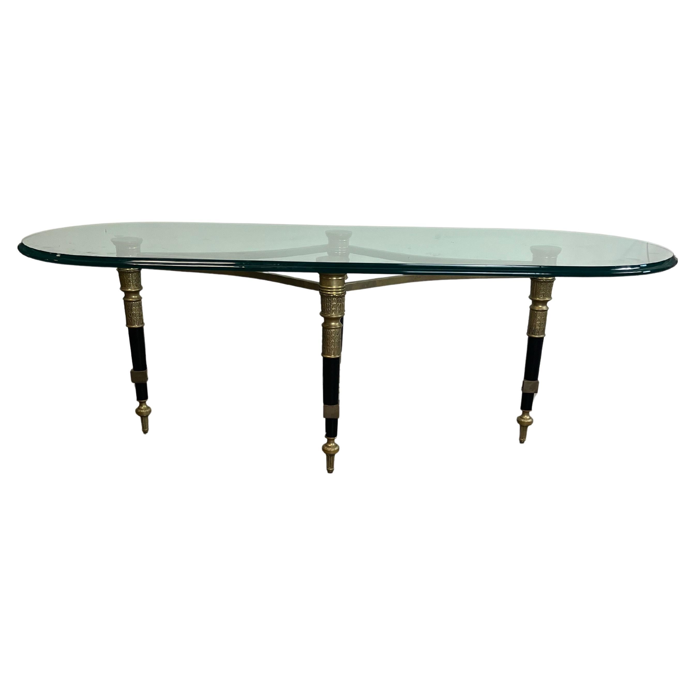 Trouvailles Steel and Brass Coffee Table