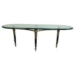 Trouvailles Steel and Brass Coffee Table